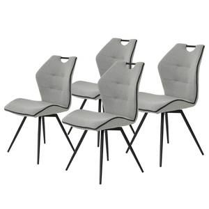 Chaise capitonnée Theres Gris lumineux - Lot de 4