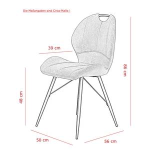 Gestoffeerde stoel Glin Lichtbruin - 4-delige set