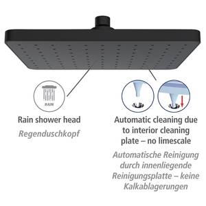Regenduschkopf Cleaning II Kunststoff - Schwarz