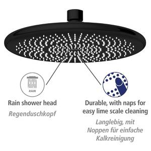 Regenduschkopf Watersaving II Kunststoff - Schwarz