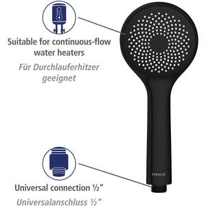 Pommeau de douche Watersaving V Matière plastique - Noir