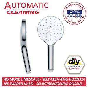 Duschkopf Cleaning III Kunststoff - Chrom / Weiß