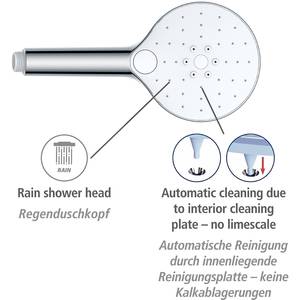 Duschkopf Cleaning III Kunststoff - Chrom / Weiß