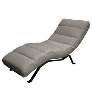 Chaise longue Kasson Tessuto Bouclé Abby: Grigio scuro - Nero