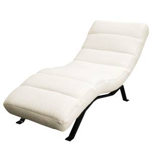 Chaise longue Kasson Tessuto Bouclé Abby: Bianco polare - Nero