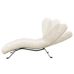 Chaise longue Kasson Tessuto Bouclé Abby: Bianco polare - Nero