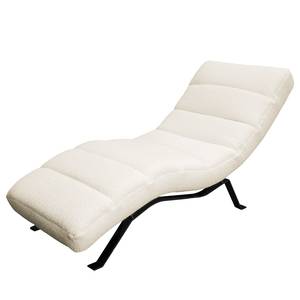 Chaise longue Kasson Tessuto Bouclé Abby: Bianco polare - Nero