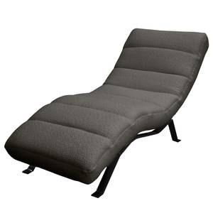 Chaise longue Kasson Tessuto Bouclé Abby: Antracite - Nero