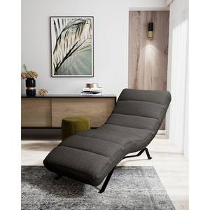 Chaise longue Kasson Tessuto Bouclé Abby: Antracite - Nero