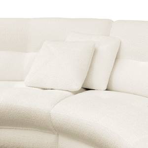 Canapé d’angle Roulette Tissu Bouclé Abby: Blanc polaire - Méridienne longue à gauche (vue de face)