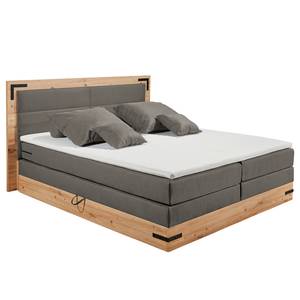 Boxspringbett Woodville Microfaser Zari: Grau