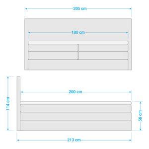 Letto boxspring Woodville Microfibra Zari: grigio