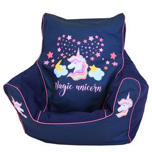 Kindersitzsack Magic Unicorn Webstoff - Dunkelblau / Pink