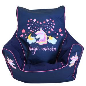 Pouf enfant Magic Unicorn Tissu - Bleu foncé / Rose