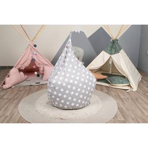 Pouf per cameretta Drop - Tessuto - Grigio / Bianco