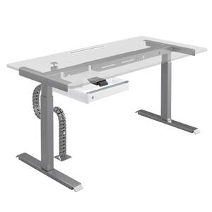 Schreibtisch Warnes II (Elektrisch höhenverstellbar) - Silber - Breite: 160 cm