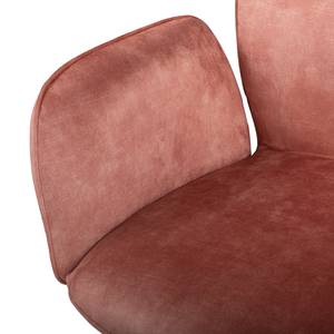 Chaise à accoudoirs Aveluy Velours et tissu / Métal - Saumon