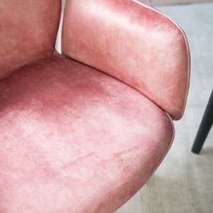 Sedia con braccioli Aveluy Velluto e tessuto / Metallo - Rosa salmone
