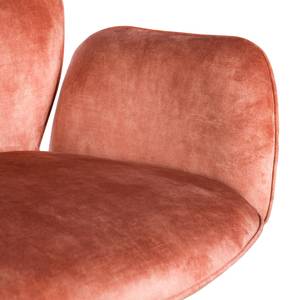 Chaise à accoudoirs Aveluy Velours et tissu / Métal - Saumon