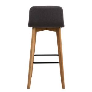 Chaises de bar Alaric (lot de 2) Tissu / Chêne massif / Métal - Gris / Chêne / Noir