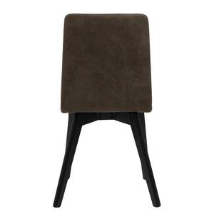 Gestoffeerde stoel Alaric (set van 2) Grijs - Massief hout - Textiel - 42 x 90 x 43 cm