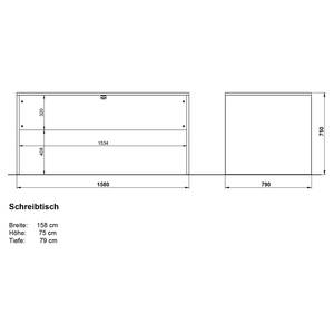 Ensemble bureau GW-Lisbonne III (3 élém) Imitation Chêne de Navarre / Graphite