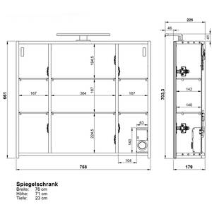 Salle de bain Yonkers II (3 éléments) Avec éclairage intégré - Graphite