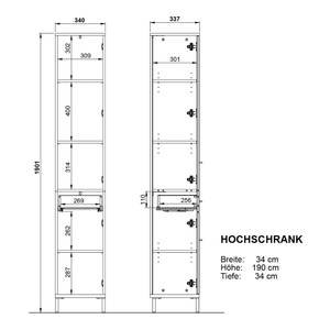 Salle de bain Yonkers V (5 éléments) Avec éclairage intégré - Graphite