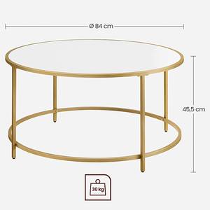 Salontafel Poygan II wit/goudkleurig