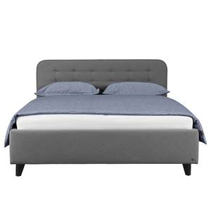 Polsterbett Nordic Bed Stoff TBO: 19 woven grey - 200 x 200cm - Mit Kopfteil - Ohne Matratze