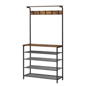 Compacte garderobe Wellsville II bruin/zwart