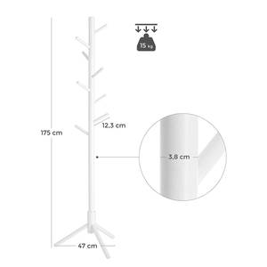 Appendiabiti da terra Ramapo Legno massello dell’albero della gomma - Bianco