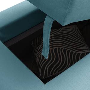 Einzelsofa Miu Magic (3-Sitzer) ohne Rückenlehne - Webstoff Concha: Jeansblau