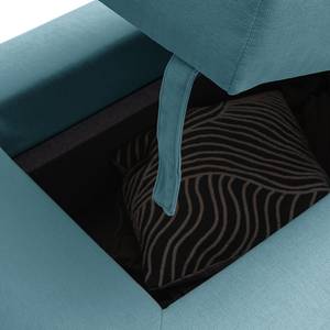 Hocker Miu Magic mit Rückenlehne L Webstoff Concha: Jeansblau