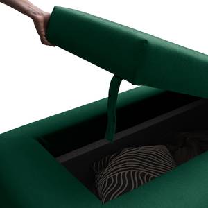 Hocker Miu Magic met rugleuning L Geweven stof Concha: Smaragdgroen