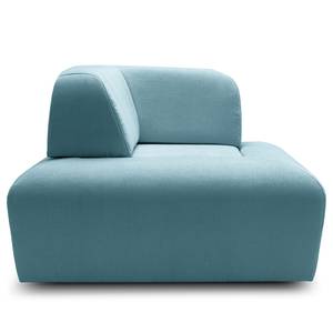 Hocker Miu Magic mit Eck-Rückenlehne Webstoff Concha: Jeansblau