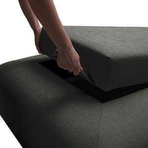 Hocker Miu Magic mit Rückenlehne S Webstoff Concha: Anthrazit