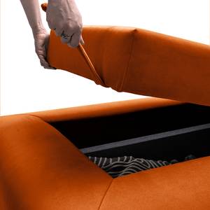 Hocker Miu Magic mit Rückenlehne L Samt Sadia: Orange