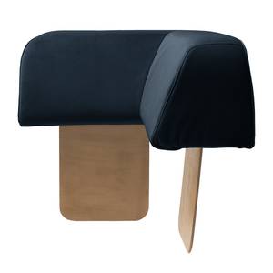 Hocker Miu Magic met hoek-rugleuning Velours Sadia: Donkerblauw