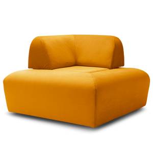 Pouf Miu Magic con schienale angolare Velluto Sadia: giallo senape