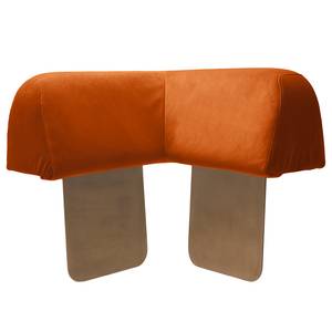 Hocker Miu Magic met hoek-rugleuning Velours Sadia: Oranje