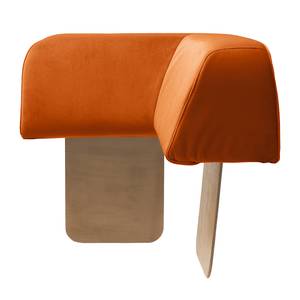 Hocker Miu Magic met hoek-rugleuning Velours Sadia: Oranje