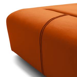 Hocker Miu Magic met hoek-rugleuning Velours Sadia: Oranje