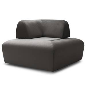 Hocker Miu Magic met hoek-rugleuning Velours Sadia: Donkergrijs