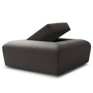 Hocker Miu Magic met hoek-rugleuning Velours Sadia: Donkergrijs