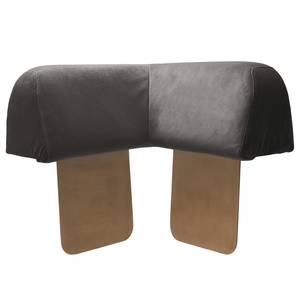 Hocker Miu Magic met hoek-rugleuning Velours Sadia: Donkergrijs