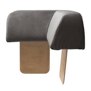 Hocker Miu Magic met hoek-rugleuning Velours Sadia: Donkergrijs