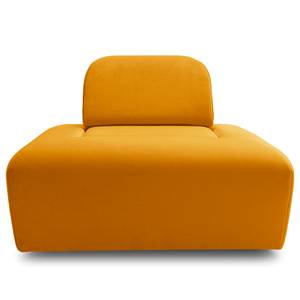 Pouf Miu Magic con schienale S Velluto Sadia: giallo senape