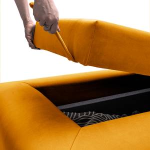 Pouf Miu Magic con schienale S Velluto Sadia: giallo senape