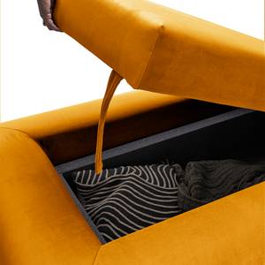 Pouf Miu Magic con schienale S Velluto Sadia: giallo senape